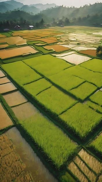 Agricultura Iot Con Fondo De Campos De Arroz Foto Premium