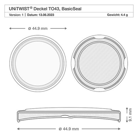 43 Mm BasicSeal Deckel Schwarz TO43 UNiTWIST