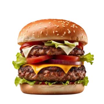 Fresh Beef Burger Isolated On Transparent Background Fresh Beef Burger