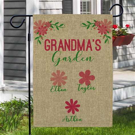 Grandma S Garden Personalized Garden Flag GiftsForYouNow