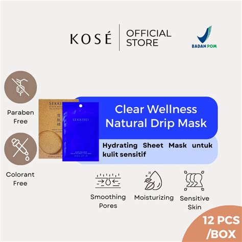 Jual KOSE Sekkisei Clear Wellness Natural Drip Mask 1 Box 12pcs