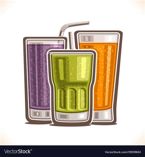 Refreshing Drinks Royalty Free Vector Image Vectorstock