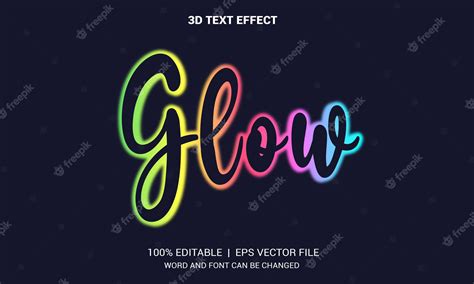 Premium Vector Glow 3d Text Effect Typography Design