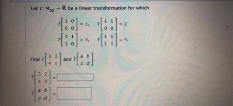 Solved Let Tp2→p1 Be A Linear Transformation For Which