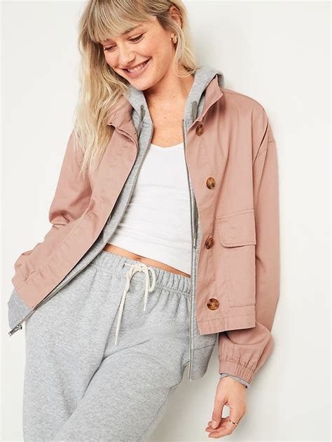 Old Navy Cropped Twill Utility Jacket For Women 6715250320