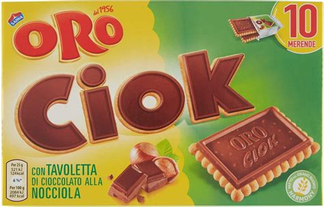 Oro Ciok Biscotto Con Tavoletta Di Cioccolato Alla Nocciola Merenda