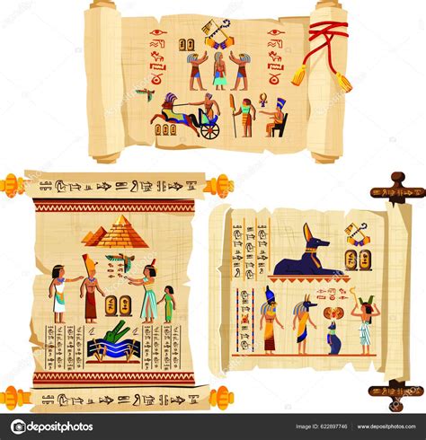 Antiguo Egipto Papiro Scroll Vector De Dibujos Animados The Best Porn