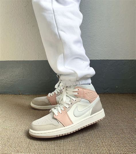 Air Jordan 1 Mid Milan CV3044 100 Beige Pink Grey Jordan Shoes