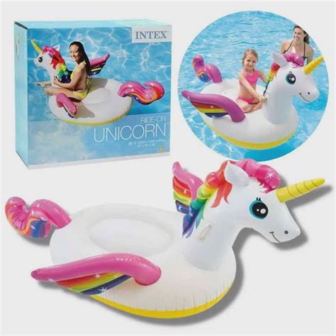 Boia Infl Vel Infantil Unicornio Bote Grande Colorido Intex Submarino