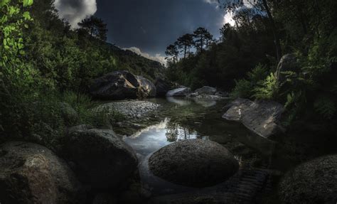 Wallpaper Pohon Pemandangan Air Terjun Batu Alam Sungai Batuan