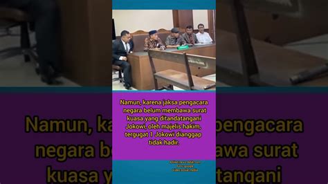 Sidang Gugatan Dugaan Ijazah Palsu Jokowi Ditunda Shorts YouTube