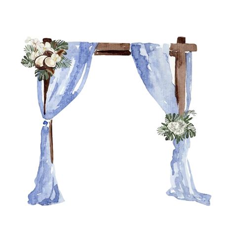 Premium Vector Watercolor Wedding Arch Decorated With Flowers