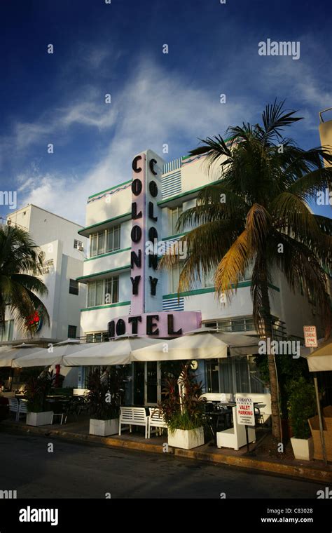 the Colony Hotel on Ocean Drive, Miami Beach Stock Photo - Alamy