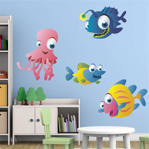 Sticker Mural Enfant Kit Aquarium Profond WebStickersMuraux