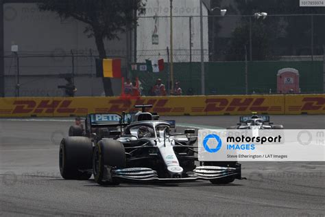 Lewis Hamilton Mercedes Amg F W Leads Valtteri Bottas Mercedes