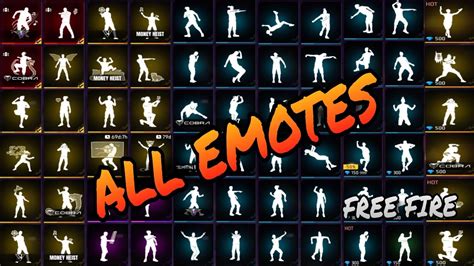 All Emotes In Free Fire Free Fire All Emotes All Emotes In Free