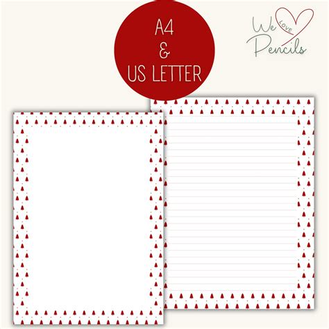 Printable Christmas Letter Paper Set With Envelope Printable Christmas