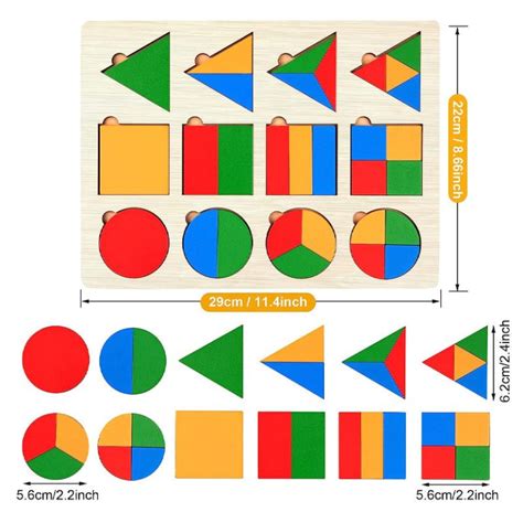 Montessori Wooden Sorting Game With Geometric Shapes Tohittheroad