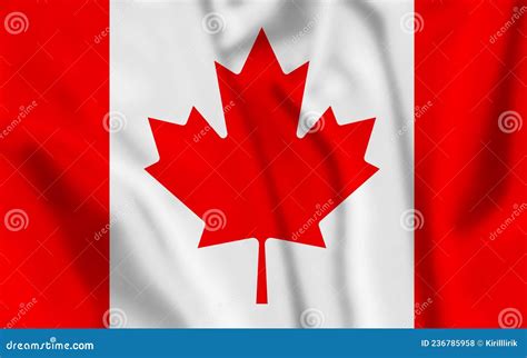 Glossy Canadian Flag in White and Red Stock Illustration - Illustration ...