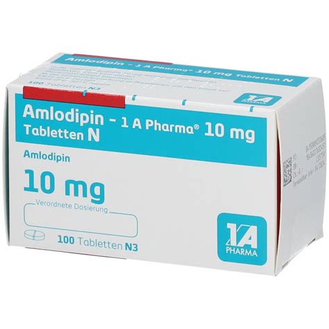 Amlodipin 1A Pharma 10Mg N 100 St Mit Dem E Rezept Kaufen Shop Apotheke