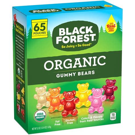 Black Forest Organic Gummy Bears Candy 65 Ct