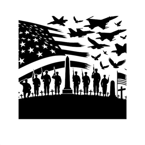 Premium Vector Memorial Day Silhouettes Vector Soldier With Usa Flag