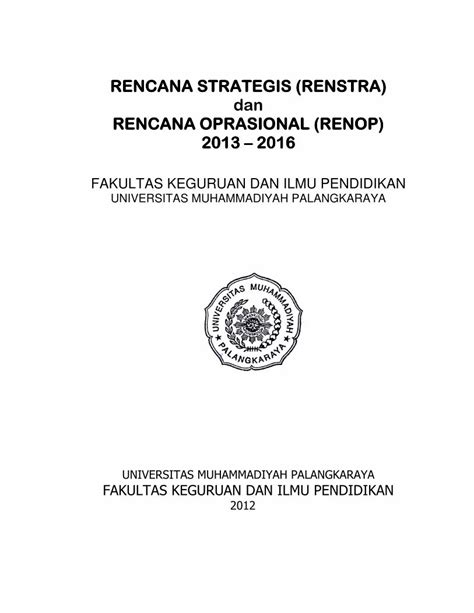 PDF RENCANA STRATEGIS RENSTRA Dan RENCANA Umpalangkaraya Ac Id