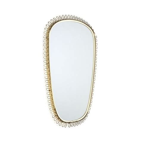 Vintage Mirror With Brass Loop Edge Retro Studio