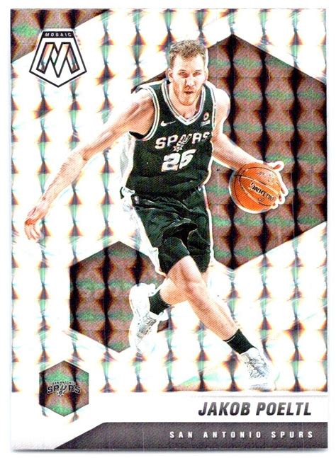 2020 21 Panini Mosaic Silver Mosaic Jakob Poeltl San Antonio Spurs 189