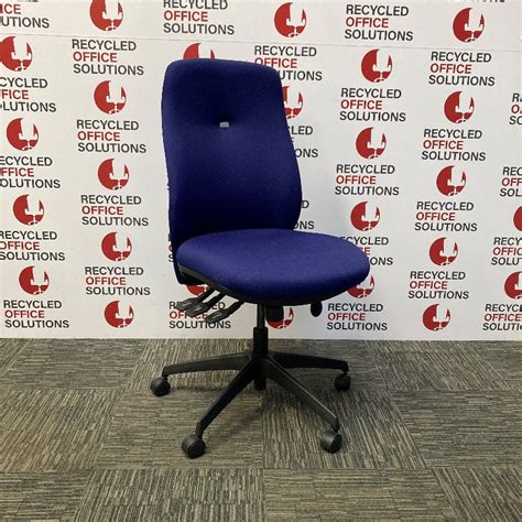 Blue Fabric Lever Operator Chair Without Arms Recycled Office