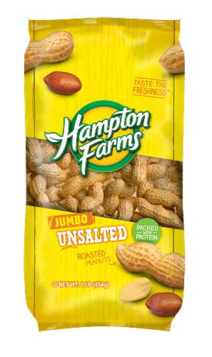 Hampton Farms Roasted Unsalted Jumbo Peanuts 16 Oz Kroger