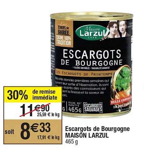 Promo Escargots De Bourgogne Maison Larzul Chez Cora Icatalogue Fr