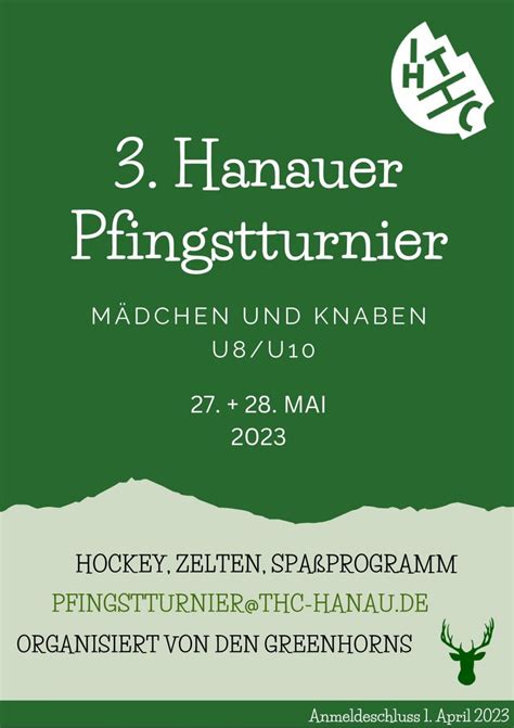 Hockey Hanauer Pfingstturnier Am Und Mai F R U Und U