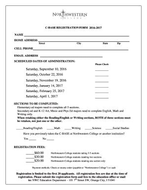 Fillable Online Assets Nwciowa C Base Registration Form Name