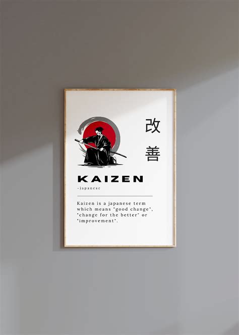 Poster Kaizen Japanese Definition Wall Art Japanese Kaizen Meaning