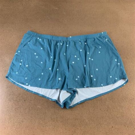 Stars Above Womens Sleep Lounge Shorts Blue White Polka Dot Elastic