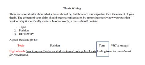 Thesis Writing Sentence Frame Handout Oer Commons