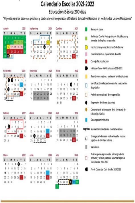 Sep Calendario Escolar 2021 2022 Para Educación Básica Boletín No 135