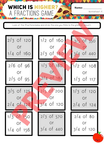 Fractions Of Amounts Worksheets Teaching Resources