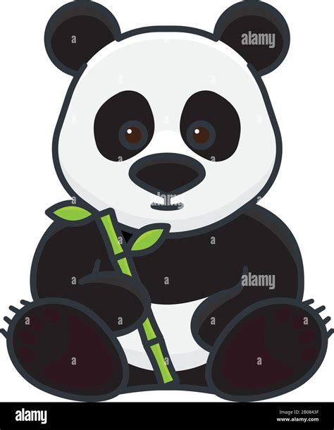 Oso Panda Gigante Con Palo De Bamb Ilustraci N Vectorial Aislada Para