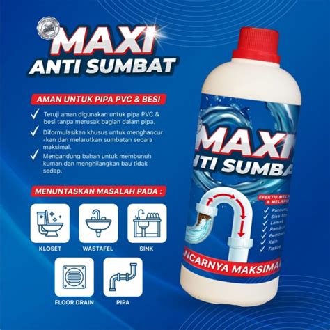 Jual MAXI Anti Sumbat 700 Gr Cairan Anti Mampet Wc Wastafel Sink Cuci