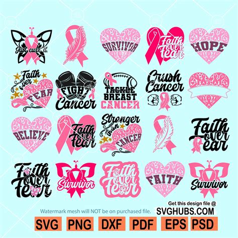 Cancer SVG Bundle Cancer Awareness Bundle Svg Breast Cancer Awareness