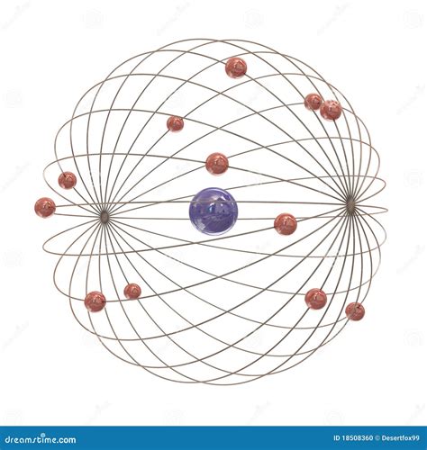 Multiple Electron Paths Around The Nucleus Stock Illustration