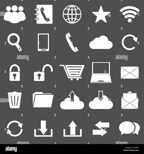 Communication icons on gray background, stock vector Stock Vector Image ...