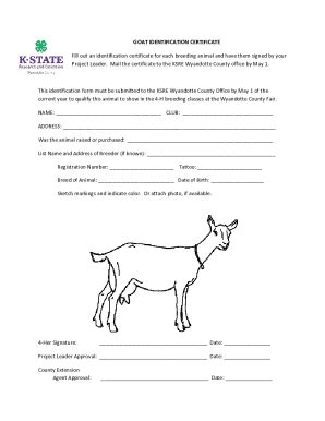 Fillable Online Beef Heifer Cow Identification Certificate Fax Email