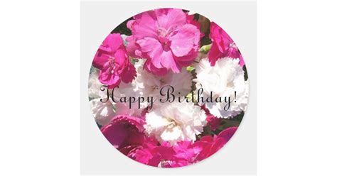 Carnations Birthday Stickers | Zazzle