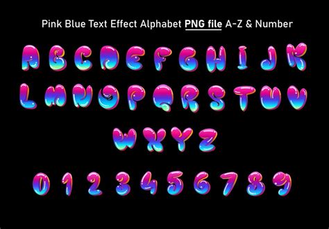 Your Name Pink Blue Color Alphabet Letters Numbers PNG File Bubble