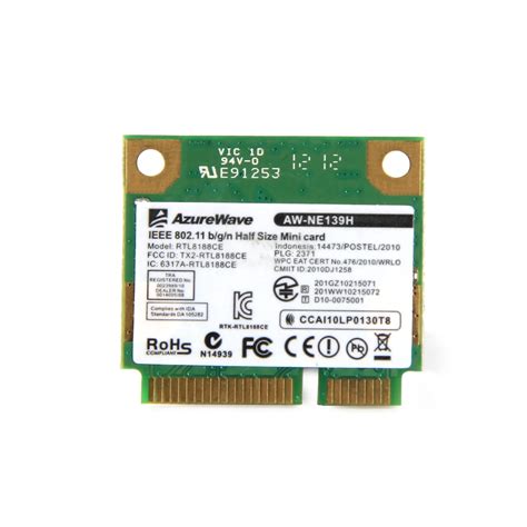 New Azurewave AW NE139H RealTek RTL8188 RTL8188CE 150M 802 11b G N Half