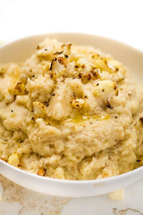 Roasted Cauliflower Mash Happy Veggie Kitchen