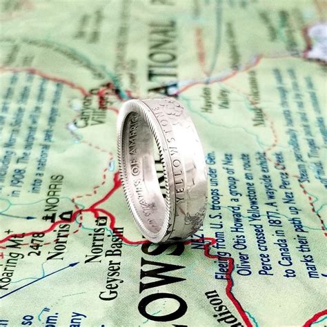 90% Silver National Park Quarter Ring | Coin ring, Quarter ring, Silver ...